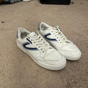 Classic White and Blue Men's Sneakers